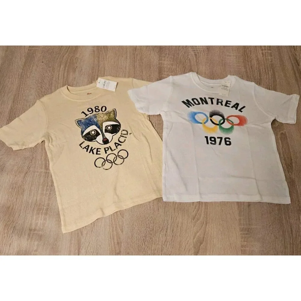 Lot Of 2 Baby Gap Canadian Olympics Vintage Inspired Tshirts Size 5 New Raccoon